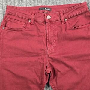 Monfrere Jeans Mens 33x32 Red Denim Regular Straight 5 Pocket Zip Fly 30x25